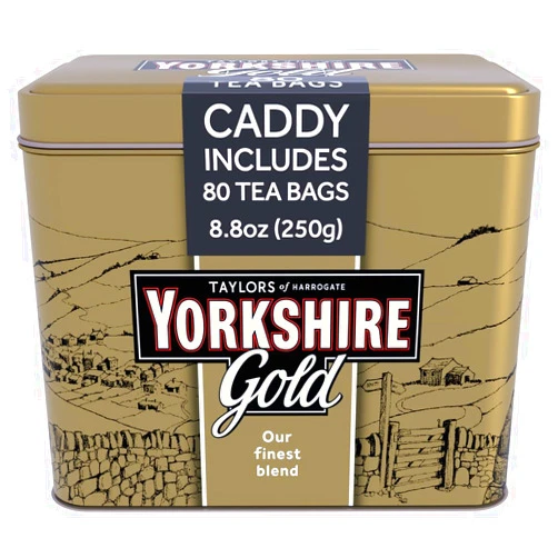 Yorkshire Tea Taylors of Harrogate Yorkshire Gold Tin, 80 Teabags (Packaging may vary)
