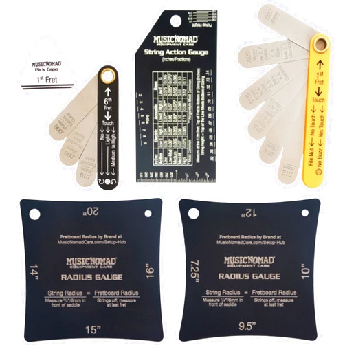 MusicNomad Precision 6 pc. Guitar Setup Gauge Tool Set - Plus 24 pg. Instructional Booklet and Storage Case (MN604)