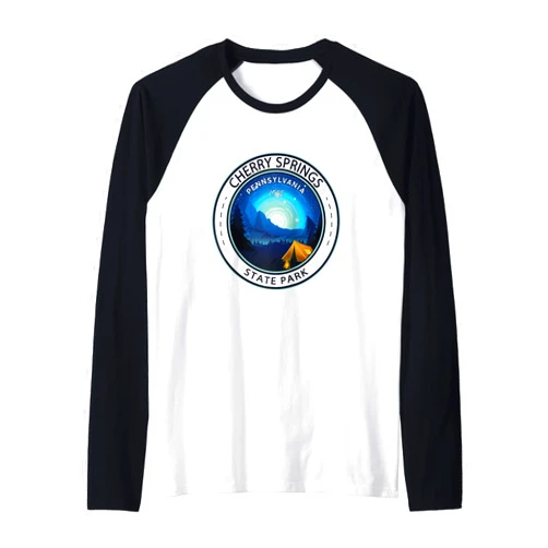 Cherry Springs State Park Designs Cherry Springs State Park Pennsylvania Badge Vintage Raglan Baseball Tee