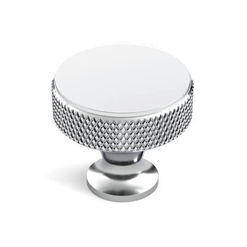 Coinkoly 10 Pack Polished Chrome Cabinet Knobs Knurled Kitchen Cabinet Handles Dresser Knobs Drawer Knobs Hardware for Cupboard