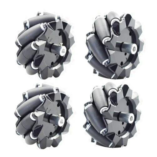Moebius 80mm High Hardness Plastic Mecanum Wheel Omni-Directional Smart Robot Car with 6mm hubs for Arduino Rasbperry Pi DIY STEM Toy (80mm 2 Left 2 Right)