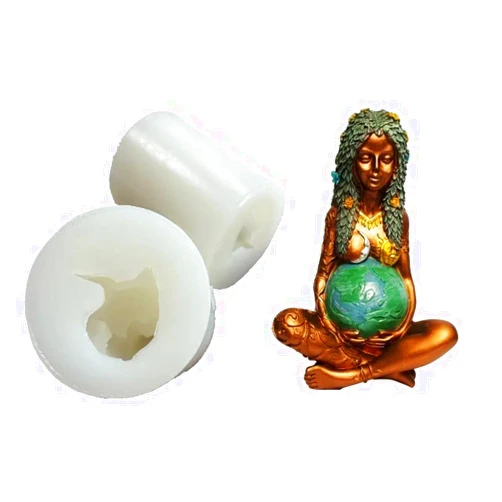 THUNGKARAT New 2024 Gaia Mother of The Earth Candle Mold Art Human Body Silicone Molds for Crafts 3D Silcone Moulds Form for Candles Making Wax Soap Tray Mold Decoration Kitchen Accessories Creative Gift