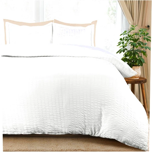 Utopia Bedding Seersucker Duvet Cover Cal King Size Set - 1 Duvet Cover 2 Pillow Shams - 3PC Comforter Cover Zipper Closure - Soft Microfiber 104
