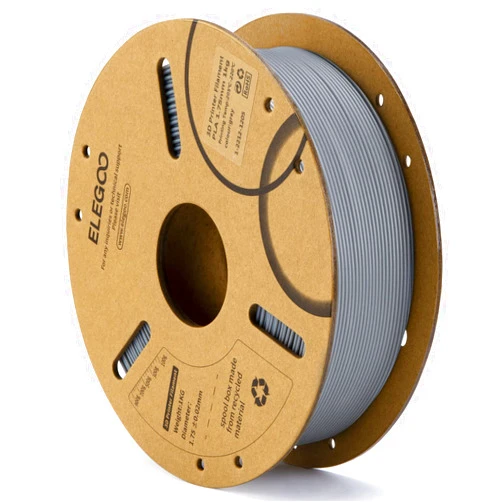 ELEGOO PLA Filament 1.75mm Gray 1KG, 3D Printer Filament Dimensional Accuracy +/- 0.02mm, 1kg Cardboard Spool(2.2lbs) 3D Printing Filament Fits for Most FDM 3D Printers