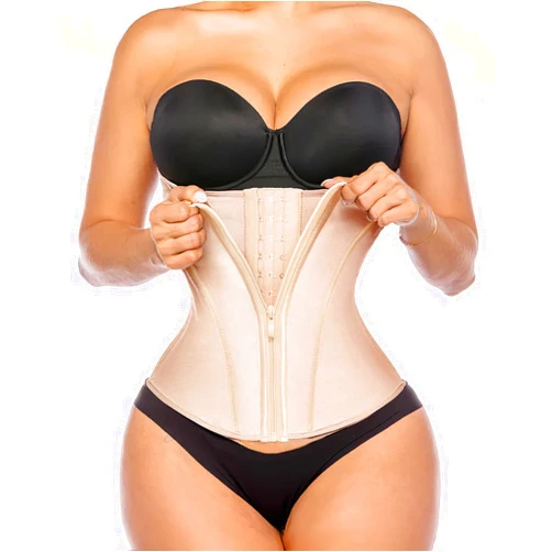 YIANNA Waist Trainer for Women Latex Underbust Tummy Control Waist Cincher Corset Hourglass Body Shaper Zipper and Hooks