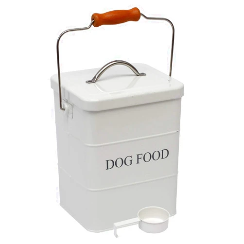 Geyecete Dog Treats tin and dog Food Storage Tin with Lid & with Spoon for dog Food Storage, Medium Pet Food Storage Can-Dog Food