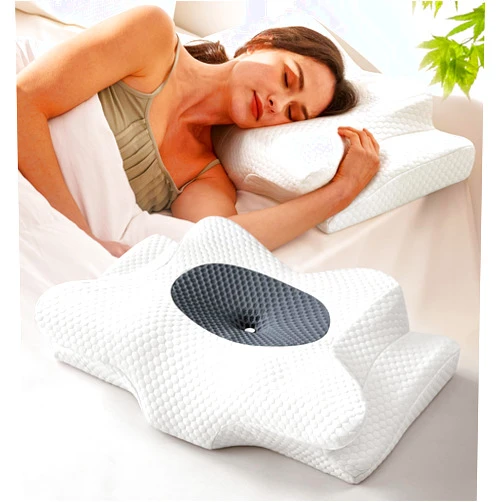 Emircey Dream Without Pain Cervical Neck Pillow for Sleeping, Ergonomic Contour Side Sleeper Pillows for Adults, Cooling Orthopedic Pillow for Neck Relief Support, Memory Foam Pillows Back Stomach Sleepers