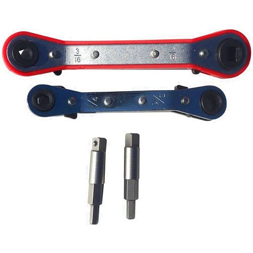 Grant's Garage Refrigeration Tool Set - Service Wrench - 5/16 x 1/4 Ratchet Box End - Air Conditioning Valve Hex Tool (2)