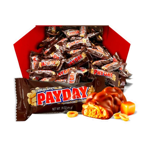 Sukkar Pasha PAYDAY Chocolatey Peanut Caramel Snack Size Halloween Candy Bulk Bag Sukkar Pasha Box (1 lb - 20 pcs)