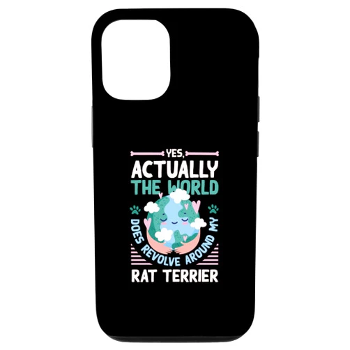 Quotes Dog Lover Rattie Dog Dad Pets iPhone 14 The World Does Revolve Around My Rat Terrier Sayings Case