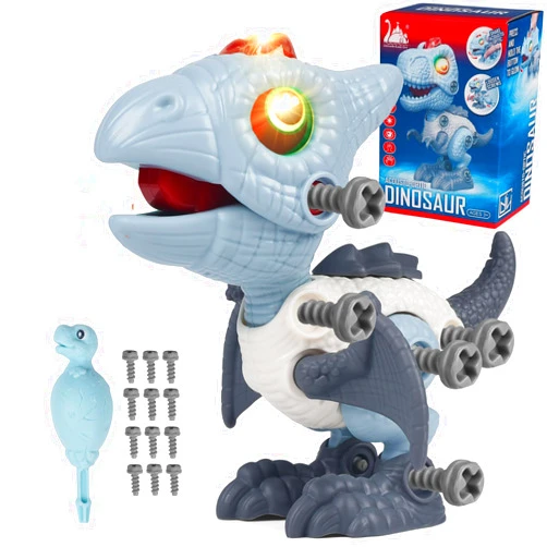 BRELAORY Dinosaur Toys for Kids 3-5，Take Apart Dinosaur Toys for Kids 5-7, STEM Building Construction Kids Toys with Sound and Light,Gifts for 3 4 5 6 7 8 Year Old Boys Girls