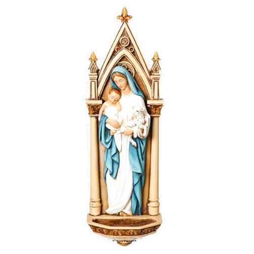 Joseph's Studio by Roman - Madonna and Child Holy Water Font, Renaissance Collection, 7.75