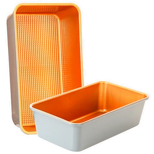 LUCYCAZ Non-Stick Heavy Duty Bread Loaf Pan Set, 9 x 5 Inch Carbon Steel Loaf Pans for Baking, Bread Pans for Homemade Bread, Cakes, Lasagna, Meatloaf, 2-Piece, Copper