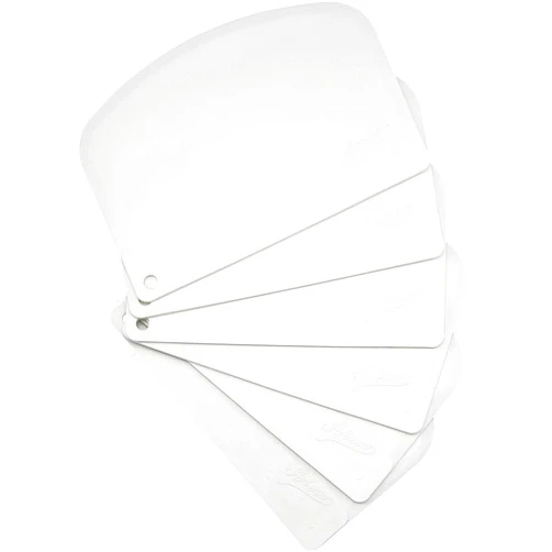 Ateco 1303 Bowl Scraper Set, Flexible Food-safe Plastic, White, 6-Pieces