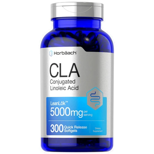 Horbäach CLA Supplement | 300 Softgel Pills | Maximum Potency | Conjugated Lineolic Acid from Safflower Oil | Non-GMO, Gluten Free