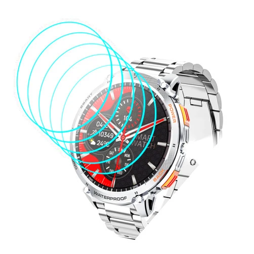 Futanwei [5 Pack] for 3Cloudge Military Smart Watch K68 Screen Protector Tempered Glass Film [9H Hardness] [Anti-Scratch] [Anti-Fingerprint] [Bubble Free] Screen Protector for 3Cloudge K68 Smartwatch