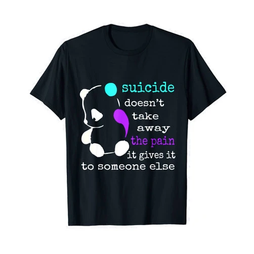Suicide Prevention Awareness Gifts By IR&A Squad Suicide Pain Semicolon Gift Suicide Prevention Awareness T-Shirt