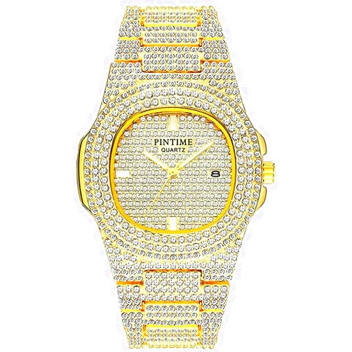 Gosasa Luxury Unisex Watch Crystal Diamond Watches Big Face Women's Men's Quartz Watch Gold Color Silver Color Rose Gold Color Stainless Steel Wrist Watch
