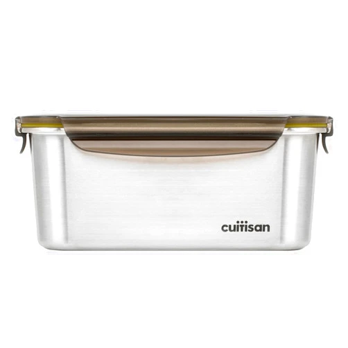 CandL (Salle Ma) CUITISAN SIGNATURE RECTANGLE AIRTIGHT CONTAINER NO. 8 71.0oz, STAINLESS STEEL FOOD CONTAINER, WATERPROOF, MICROWAVE and DISHWASHER AVAILABLE