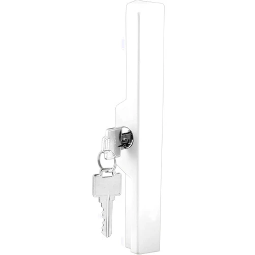 Prime-Line C 1120 Sliding Door Outside Pull, with Key, White Diecast (Single Pack)