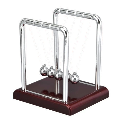 Zerodis Newton's Balance Balls, Portable Desktop Metal Balance Ball Physics Science Gadget Tool for Office Games Desktop Decoration(Wine red Bottom)