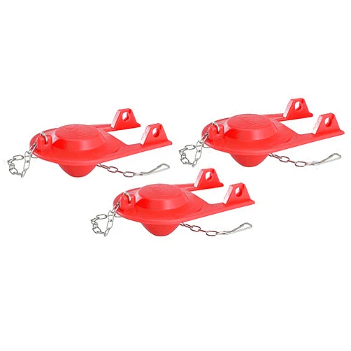 CAI - KORKY KORKY Rubber Toilet Flapper, Red, for Use with Most Toilets - pkg. of 3