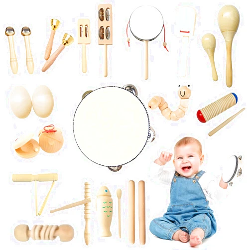 HOTBEST 28 Pcs Musical Instruments Toys with Storage Bag Percussion Instruments Set Preschool Educational Playset Musical Instruments Portable Musical Toys for Baby Kids Party Travel