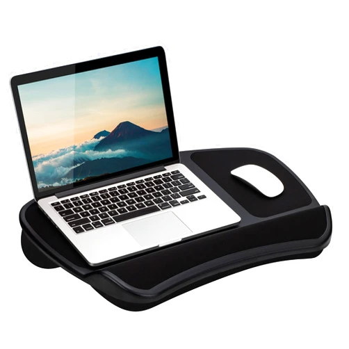 LapGear XL Laptop Lap Desk with Dual Mouse Pads and Wrist Rest, Left-Handed and Right-Handed - Black - Fits up to 15.6 Inch Laptops - Style No. 45592