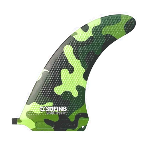 3D Fins 3DFINS High Performance Longboard Fins GOHARD Series, Classic Base 7'' Single Fin for SUP Boards and Longboards - Dimple Technology, More Speed More Drive