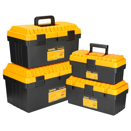 YIAD DRAGON HORSE Stackable Tool Box Set (4 Pack) with Removable Trays,Stackable & Nested Storage Organizer with Dividers, 13/15/17/19 Inch for Garage, Workshop & Home