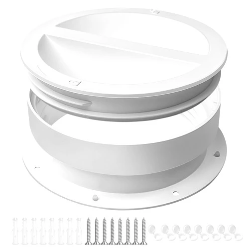 CCTP 1 Set Dual Size Wall Mount Connector for Portable Ac Vent Ac Exhaust Hose,Fit 6 and 6.5 Inches Hose,with Cover Plug(White)