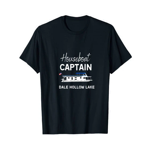 Bass and Pike Apparel Company Houseboat Captain, Dale Hollow Lake T-Shirt
