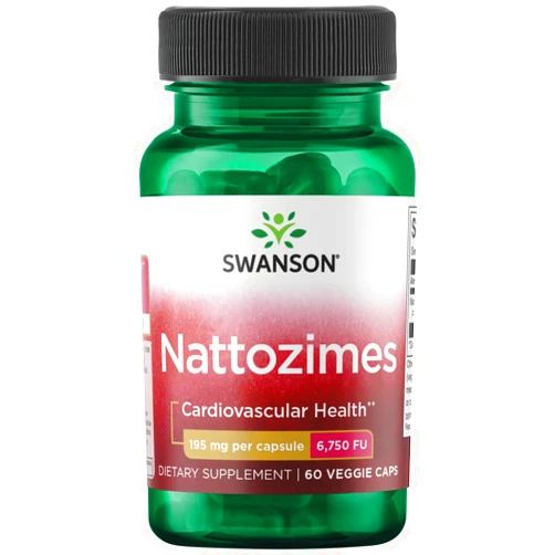 Swanson Triple-Strength Nattozimes 195 Milligrams/6750 Fu 60 Veg Capsules Enzyme