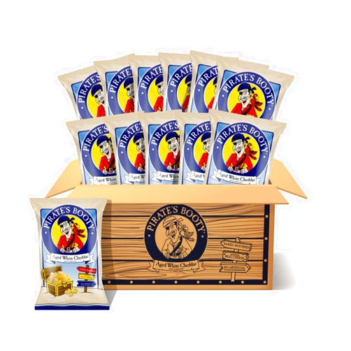 Pirate's Booty Aged White Cheddar Cheese Puffs, Gluten Free, Kids Snacks, 4oz Grocery Size Snack Bags (12 Count)