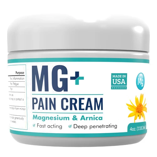 Mars Wellness MG+ Magnesium Cream Pain Relief - Extra Strength Magnesium and Arnica Cream - 4 OZ Tub - Neuropathy, Muscle Pain, and Leg Cramps Relief - 1 Pack
