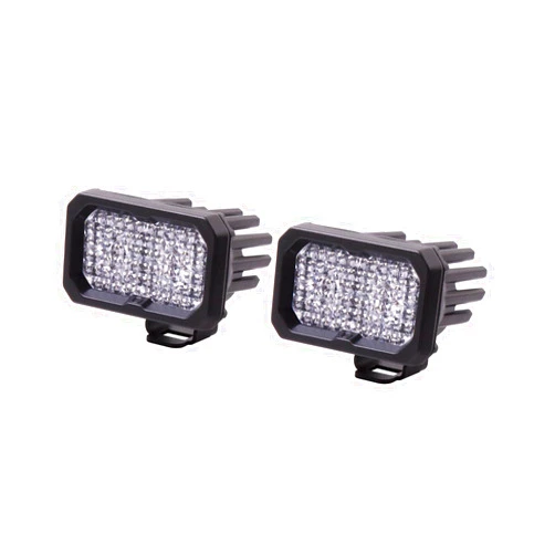 Diode Dynamics Stage Series 2in SAE/DOT White Pro Standard LED Pod (pair), Flood w/White Backlight (DD6413P)