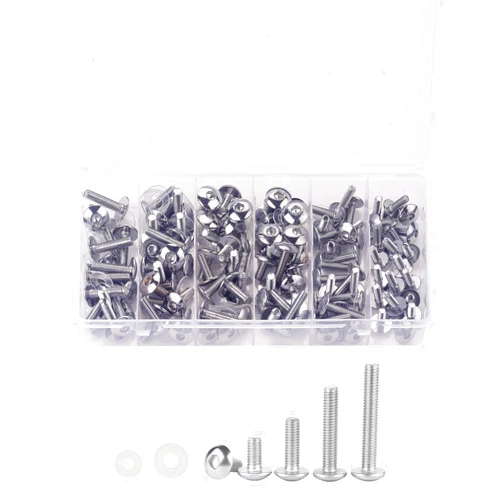 WINTOWIN 160pcs M5 M6 Motorcycle Fairing Bolt Assortment Kit, Motorcycle Windscreen Screws Fasteners Fixing Sportbike Bolts Fairing