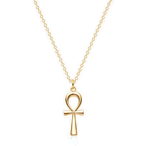 MEVECCO Gold Dainty Cross Necklace 18K Gold Plated CZ Turquoise Faith Pendant Necklace Minimalist Handmade Crucifix Chain Necklace Gift
