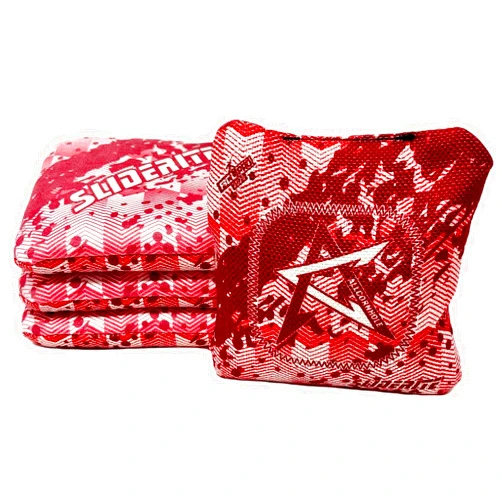 Allcornhole.com Slide-Rite Cornhole Bags | Proprietary Premium Material | ACL Pro Approved | Set of 4 (Chevron Red)