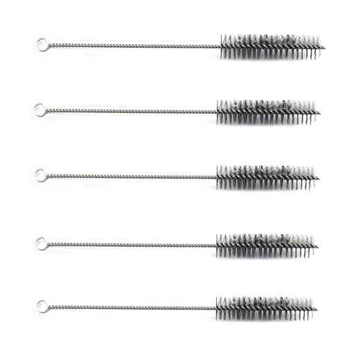 Auniwaig Tube Brush 1-inch Diameter Pipe Brush 12-inch Length Steel Wire Tube Cleaning Brush for Pipes Straws Bottles 5pcs