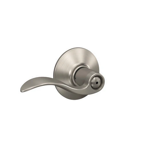 Schlage F40 ACC 619 Accent Door Lever, Bed & Bath Privacy Lock, Satin Nickel