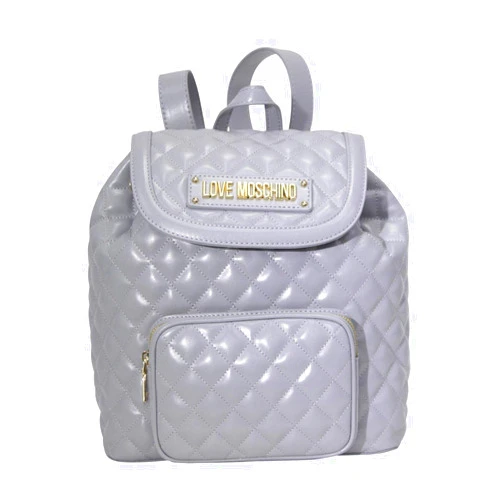 Love Moschino Women's Grey Quilted Backpack Bag