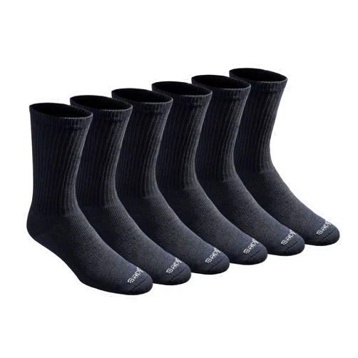 Dickies Men's Dri-Tech Essential Moisture Control Crew Socks, Available in M-XXL (6, 12 Pairs)