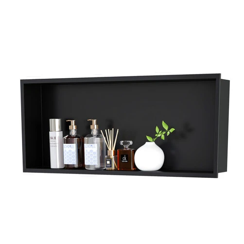 Neodrain 30X12Inch Shower Niche, Matte Black Wall Niche Stainless Steel Wall Niche NO Tile Needed Recessed Niche Shower for Bathroom Storage