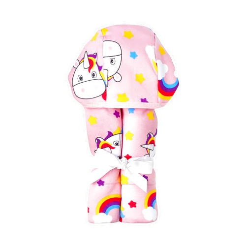 Yikes Twins Baby Hooded Towel | Unicorn and Rainbows | Girl Baby Gift |Shower Gift for Newborn | 34