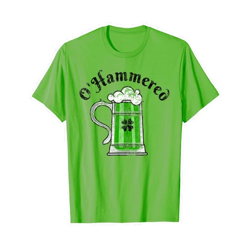 Happy Shamrock Apparel Vintage O'Hammered Drinking Funny St Patricks Day Beer Mug T-Shirt