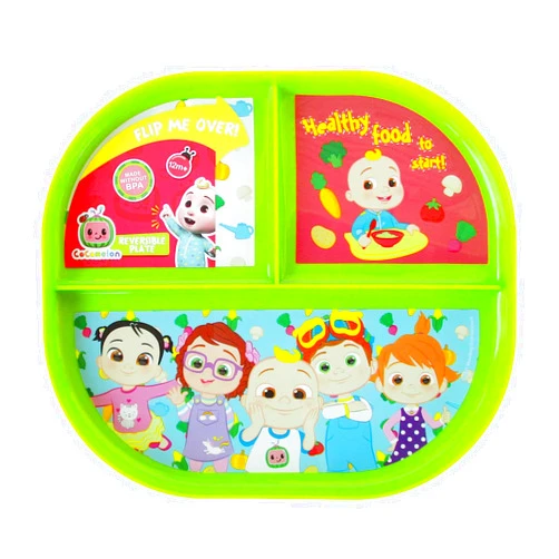 Show-Offs Reversible Character BPA Free Plate - 8 x 7 Inches (Coco Melon), Medium