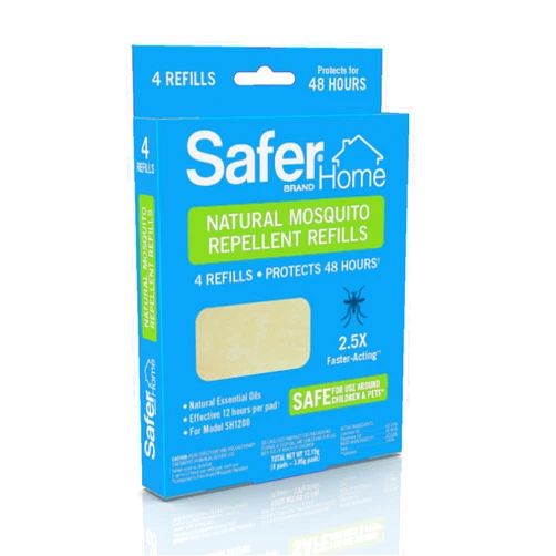 Safer Brand Safer Home SH1200R4R Natural Mosquito Repellent 4 Refills Pads Included, Blue