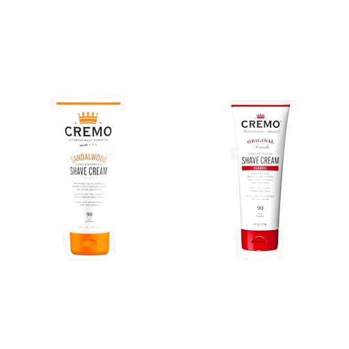 Cremo Barber Grade Sandalwood and Original Shave Cream Bundle, Ultra-Slick Shaving Cream for Men Fights Nicks and Razor Burn, 2 x 6 Fl Oz