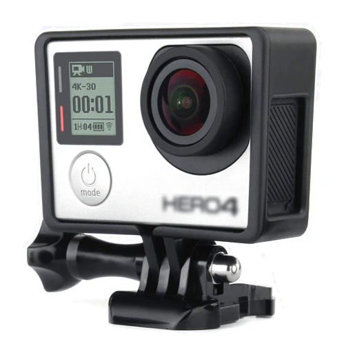 SOONSUN Frame Mount Housing Case with Basic Buckle and Long Thumb Bolt Screw for GoPro Hero 3 3+ 4 Camera and All Slots Fully Accessible-Black